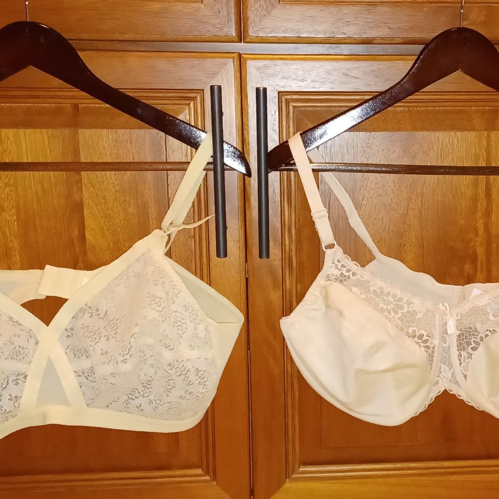 Two Lace Bras, 42D (Playtex 18 Hour Cross Your Heart and Warner Underwire)